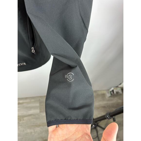 Marmot Mens Tempo Softshell Jacket M3 Black Size Large Embroidered - Picture 10 of 12